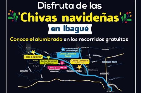 Prográmese y disfrute en chiva del alumbrado navideño de Ibagué