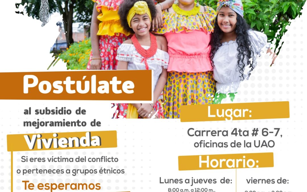 Víctimas del conflicto y grupos étnicos pueden postularse al subsidio de mejoramiento de vivienda 