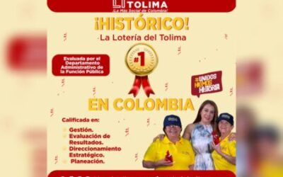 ¡Histórico! La lotería del Tolima #1 en Colombia