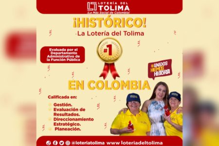 ¡Histórico! La lotería del Tolima #1 en Colombia
